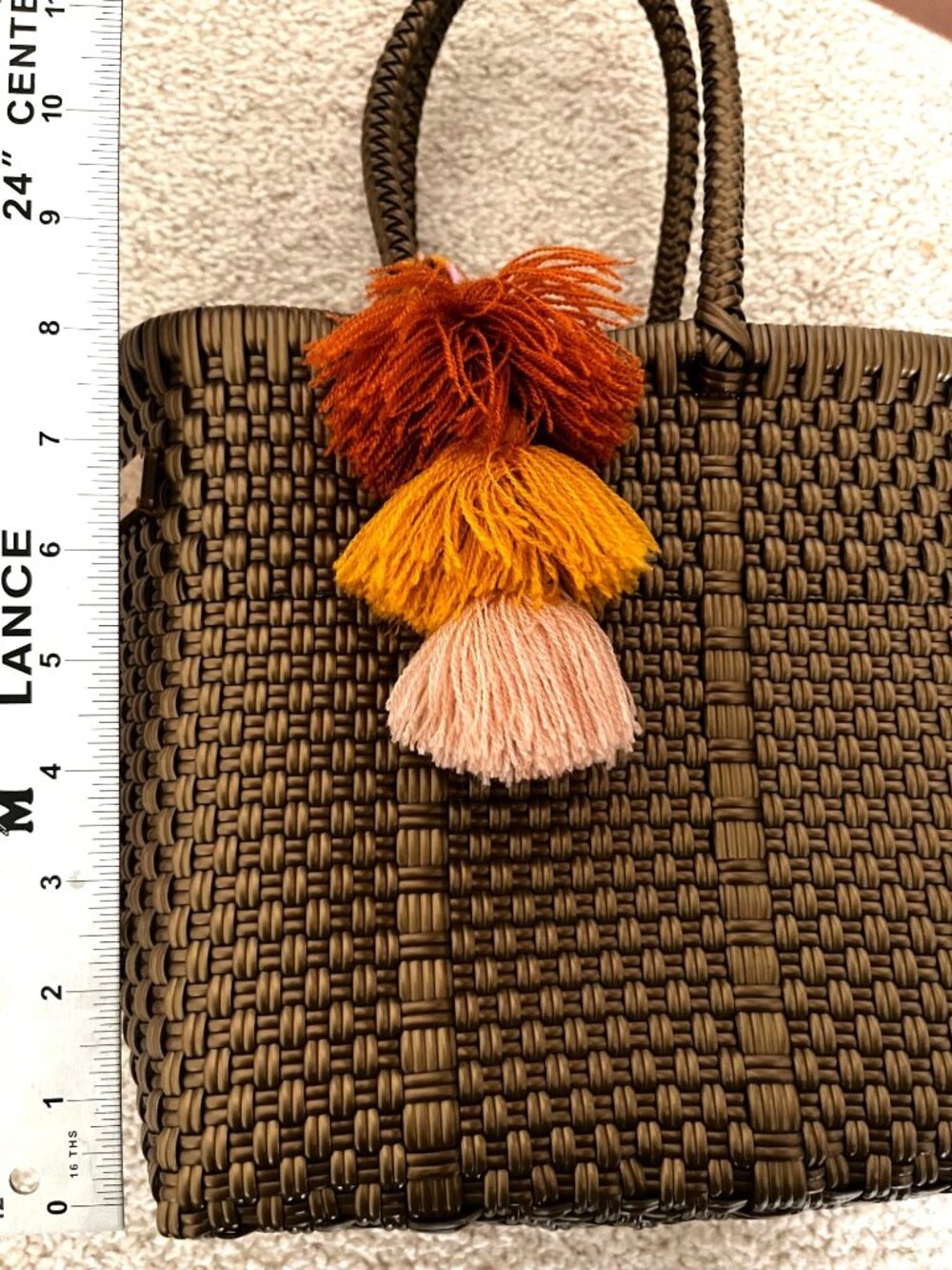 Squeeze De Citron Bronze Woven Mini Top Handle Tote - Picture 7 of 8